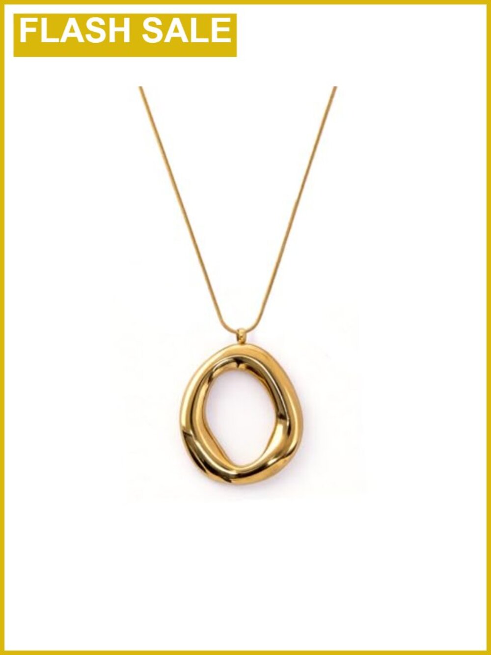 18K Gold Plated Irregular Pendant Chunky Statement Necklace